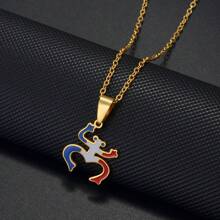 1pc Puerto Rico Map Flowers Masks Traditional Symbol PR Frog Necklaces For Women Girls Stainless Steel Jewelry