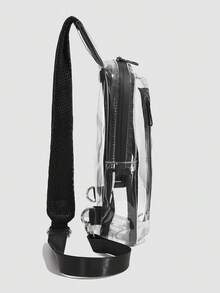 1pc PVC Transparent Shoulder Bag, Suitable For Daily Wear - Clear - View 5
