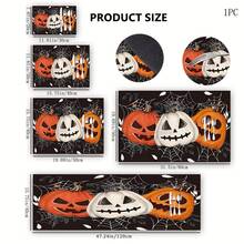 1 pieza Alfombrilla para barra de café, escurridor, alfombrilla de goma suave y absorbente a prueba de agua para secado de platos, con impresión de serie de Halloween con fantasma, calabaza y telaraña, para decoración de encimeras, restaurantes, cocina, mesa de comedor del patio, artículos del hogar