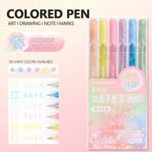 4/6 Stücke/Set Glitzer-Textmarker, leuchtende Farbstifte für Journaling, Scrapbooking, Malen, Zeichnen, Basteln, tolle Geschenkidee für Freunde und Familie, Schulmaterial, Schulanfang