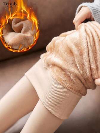 1pc 300g Thermal Lined Tights For Women, Thermal Tights, Versatile For School, Travel, Home Wear, Suitable For Temperature 0-10°C, Autumn/Winter, Cozy