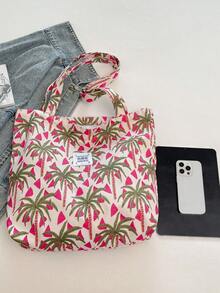 新款海滩/旅行必备碎花托特包，时尚百搭，适合学生、通勤、女士度假装和单肩包 - 彩色 - 查看 7