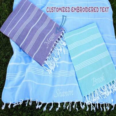 1 pieza Toalla de playa deportiva al aire libre bordada personalizada, toalla de fitness, toalla de playa, regalo de boda, regalo de dama de honor, fiesta de novia para la playa, regalo de Navidad, regalo de viaje para niña