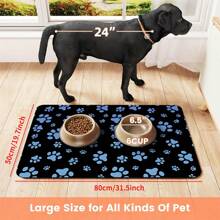 1 pezzo di tappetino per l alimento degli animali domestici, assorbente per gatti e cani, tappetino impermeabile e anti-perdite per animali domestici, senza macchie e facile da pulire, accessori per cani, tappetino per pasti per animali domestici adatto per animali sporchi e disordinati.