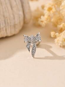 1 件蝴蝶锆石耳钉，精致百搭的简约耳环穿孔珠宝，316L 不锈钢螺丝柱圆球，多种款式可选 - 帶鑽星星吊墜款-銀色 - 查看 27