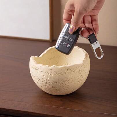 Resin Jewelry Jar,Key Jar,Multi-Purpose Storage Organizer Jar Desktop Trash Bin,Entryway Key Holder Desktop Trash Can, Bathroom Countertop Organizer, Key Bowl, Jewelry Key Organizer For Home & Office Decorative