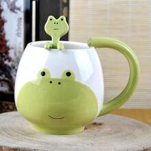 Cute Panda Coffe Mugs Gift With Lid & Spoon Panda Print Stuff Kitchen Decor 400ml Kawaii Ceramic Tea Coffee Cup 3D Animal Mug Birthday Gifts For Women Men Girls Pandas Lovers - Cute Frog Coffee Mug - View 8