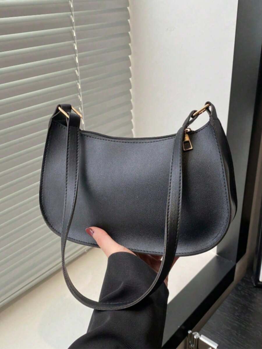 Bolso de hombro tote minimalista de moda, bolso de brazo vintage retro, bolso de mano ligero de alta gama con cremallera, bolso baguette multifuncional de gran capacidad, estilo callejero chic europeo y americano, adecuado para fiestas, trabajo, viajes y almacenamiento de cosméticos