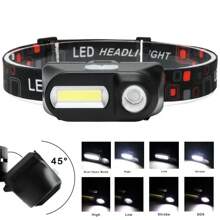 Wiederaufladbarer Hochleistungs-Stirnlampe für den Außenbereich, langanhaltend LED-COB-Licht für Nachtläufe, Radfahren, Camping, Angeln, Inspektion und Notfälle. (Batterien nicht enthalten)