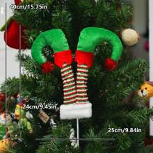 1pc Christmas Elf Leg Branch Inserts, Christmas Tree Ornament Decorations, Santa Claus And Christmas Elf Figurine Leg Car Charms Christmas Tree Decoration Christmas Party Supplies