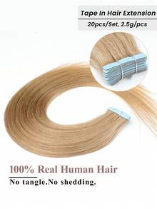 Jessie's Selection 20pcs/Pack 50g Tape In Hair Extensions Skin Weft Remy Silky Straight Seamless Invisible Tape Adhensive Human Hair Extensions For Volume Add Length Luxury Quality Affordable Cost Salon Quality, Perfect For Graduation, Anniversary, And Holiday Hairstyles, Holds Up Well (#27 Honey Caramel Blonde) - S27 - 查看 2