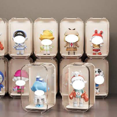 1个/6个亚克力展示架，透明亚克力单柜，可自由组装的收纳展示盒，玩具收纳盒，防尘展示盒
