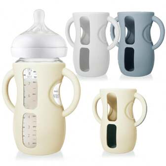 1 Pieces Anti Breakage Baby Bottle Silicone Sleeves With Handles For Avent Natural Glass 240ML Feeding Bottle