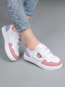 1 par de zapatos deportivos populares para niños, nuevos tenis blancos pequeños antideslizantes para otoño/invierno, zapatos casuales de cuero suave y de moda para niñas y niños