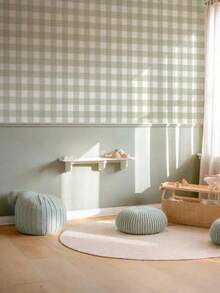 1/2片装粉绿格子图案墙贴，防水可移除，适用于儿童房、卧室、客厅及其他家居装饰 - 彩色 - 查看 2