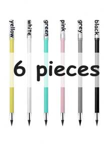 24/6pcs Personalized Customized Eternal Pencil, Personalized Customized Text, Pencil That Cannot Be Finished Without Sharpening, Advanced Technology Pencil With Rubber, Macaron Durable Creative Pencil, Essential Stationery For Back To School Season, Student Stationery, Customized Pen