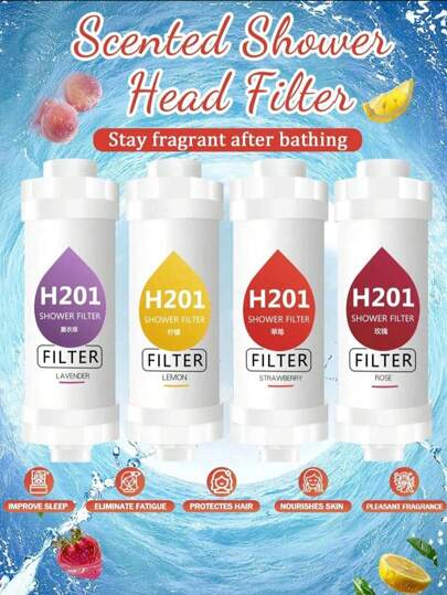 [Adecuado para cualquier cabezal de ducha] 1 pieza Filtro previo de aromaterapia para ducha, desalinizador para el agua del hogar, impulsador de belleza, filtro de baño, ablandador de agua dura, herramientas de baño, accesorios de filtro de ducha, accesorios de grifo, fácil instalación