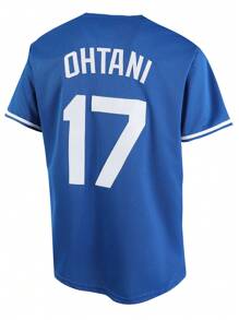 Atonmore Men's 17 Blue Baseball Jersey Casual Sports Shirt Button Embroidered Training Match Sports Shirt