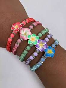 5pcs/Set Bohemian Beach Style Eudaimonia Faux Turtle Charm Adjustable Woven Bracelet Set, Suitable As Gift For Women, For Daily Wear, Travel & Outfit Matching