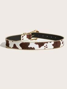 1pc Women's Heavy Beaded Milk Texture Western-Style Belt, Suitable For Cowgirl Fall, Autumn, Halloween - Multicolor - View 3