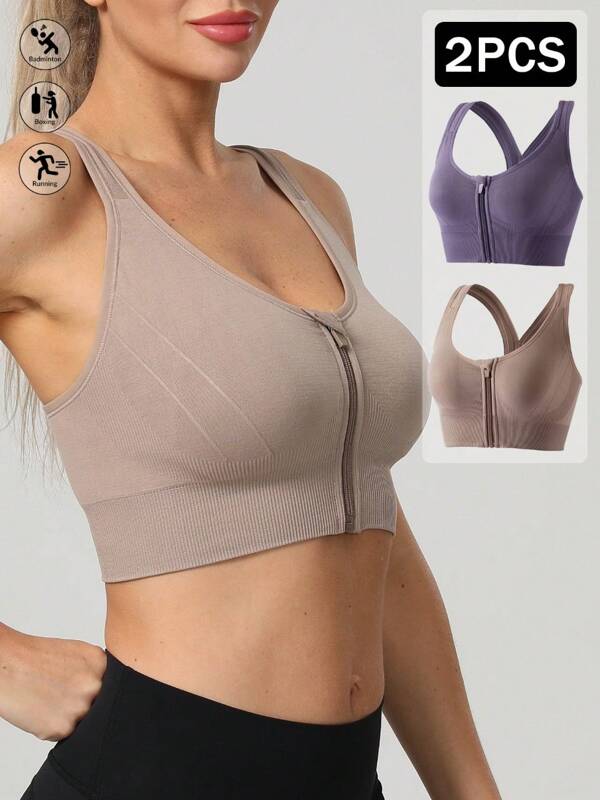 Nahtloser eleganter, atmungsaktiver und bequemer Damen Sport-BH mit geschlossenem Vorderteil und Push-up-Effekt, sexy anhebender Sporttop, kabelloser, stoßfester und bequemer Fitness-BH, Yoga- und Lauf-Top, Damen Wäsche, BH
