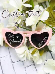 定制单身派对眼镜，伴娘婚礼礼物，新娘派对用品，心形，小狗，甜美，可爱，色彩缤纷，Y2K风格，时尚，男女皆宜，休闲，可定制，个性化 - 彩色 - 查看 3