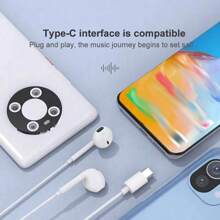 Écouteurs intra-auriculaires haut de gamme avec connecteur USB-C, écouteurs avec contrôle filaire à trois boutons pour contrôler la musique, les appels téléphoniques et le volume, compatibles avec iPhone 16/16 Plus/16 Pro/16 Pro Max, iPhone Série 15, Galaxy S24/S23/S22, CarPlay, iPad, Pixel - Gris