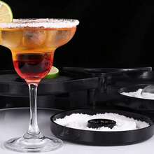1set 3-Tier Bar Glass Rimmer Bartender Tool With Sponge 3-Tray Black Plastic Glass For Cocktails Margaritas Bloody Marys And Gimlets - Black - View 5