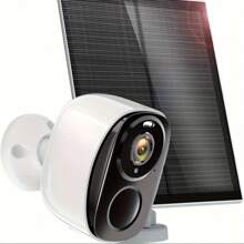 Caméra de  sans fil extérieure alimentée par énergie solaire 2K 3MP, détection de mouvement IA, audio bidirectionnel, alertes d'application, vision nocturne en couleur, stockage dans le cloud ou sur carte SD et connectivité Wi-Fi 5G/2,4G pour la protection de votre maison - le meilleur cadeau