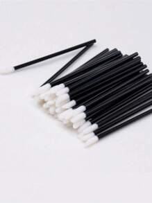 300 Stücke Wimpernverlängerungs-Set, Einweg-Wimpernbürstchen, Micro-Applikator-Pinsel, Maskara-Bürsten, Lippenpinsel für Wimpernverlängerung, Tattoo, Lippenstift-Auftrag (Schwarz)