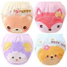 4pcs Baby/Toddler Reusable Potty Training Pants, Absorbent Underwear, Cloth Diapers, Suitable For Boys And Girls, Kids Training Pants, Potty Training Seat, Children's Underwear Gift - Multicolor - View 12