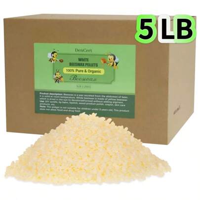 3/5/10 Pounds Of Yellow Beeswax Granules, Triple-Filtered Beeswax Bulk, Suitable For DIY Candle Body Making, DIY Skin Care Lipstick And Soap Making Products