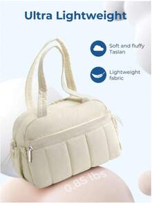 时尚防水旅行手提包、健身包、周末旅行包、女士背包、学习用品包 - 米色 - 查看 4