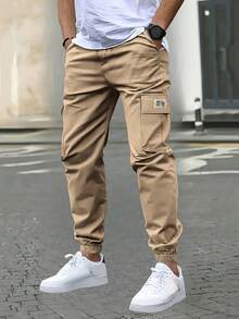 Herren Lässig Cargohosen, Jogginghose mit Kordelzug und mehreren Taschen für Outdoor-Sport