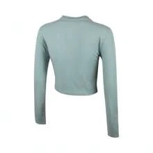 Nike Women's AS W NSW NK CHLL KNT LS CRP Long Sleeve T-Shirt Knitted Collar Tee THF5323-018
