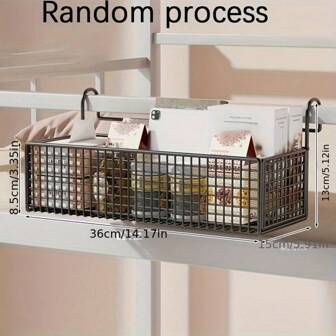 Bedside Storage Shelf For Bunk Bed, With Hanging Baskets And Hooks To Organize Items Above Top Bunk