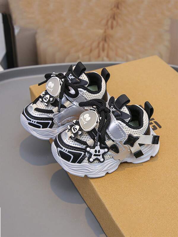 1 Pair New Arrival Lightweight Breathable Anti-Slip Soft Sole Sports Chunky Sneakers For Kids, Autumn
