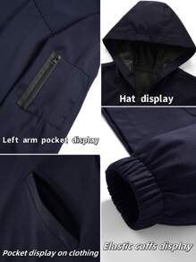 Giacca con cappuccio con cerniera, tinta unita, adatta per sport all'aperto e uso casual, regalo adatto per fidanzato, amico, marito, Festa del Papà