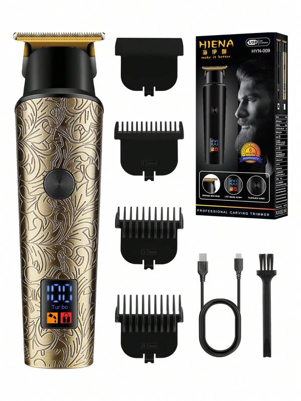 HIENA HINEA Tondeuse à cheveux à la mode, affichage LED, chargement rapide USB, batterie longue durée, disponible en bronze ou noir, convient pour les cadeaux, la maison, le salon