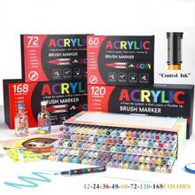 1 Set 12/24/36/48/60/72/120/240pcs Acrylic Markers, Alcohol-Based Brush ...