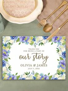 1PC Customizable Name Nordic-Style Tablecloth, Super Cute Pink Flower Pattern Tablecloth, Durable High-End Restaurant-Style Tablecloth, Can Be Given As A Gift For The Kitchen - Personalized Pink Flower Placemat - View 2