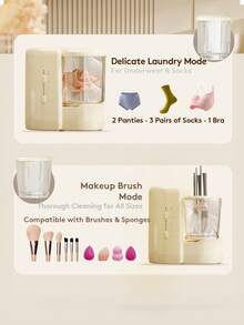 GENAI 二合一迷你洗衣机，适用于内衣和化妆刷，双桶，USB供电，5分钟清洁