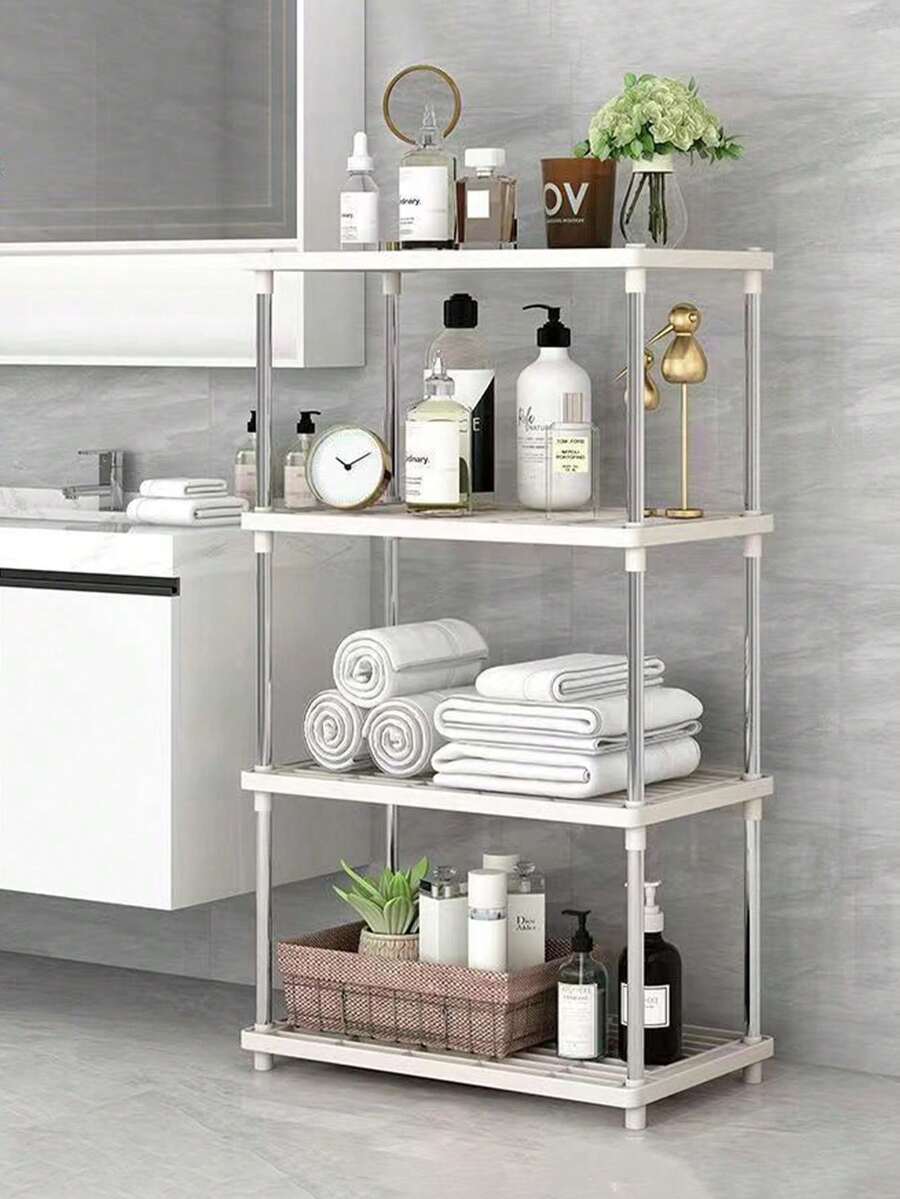 2/4 Tier Multifunctional Storage Rack, High Capacity Thick Shelving, Multi-Layer Storage, Large Capacity Space Saving, Sturdy Easy Installation, Suitable For Kitchen, Bathroom, Bedroom, Office, Garage | Open Shelving And Enclosed Cabinet, Bathroom Storage Accessories And Space Saving Design, Storage Rack, Organizer Rack (Narrow) - Multicolor - View 1