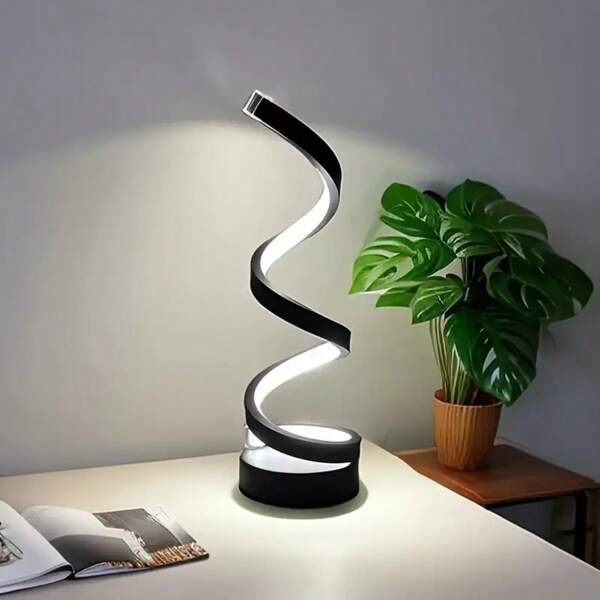 Klassische, retro-kreative Schreibtischlampe - spiralförmige LED mit einstellbarem, sanftem Warmton, multifunktionales platzsparendes Design, geeignet für Schlafzimmer, Arbeitszimmer, Wohnzimmer