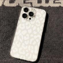 Space Shell Series White Leopard Pattern Shell Simple Fashion Classic Personality Lightweight Ultra-Thin Drop-Resistant Glossy Sports Protection TPU Phone Case For Iphone16 \16pro \16promax \Iphone15 \15pro \15promax \14\13\12\11 \Xsmax Series Mobile Phone Protective Case - Trong sáng - Xem 5