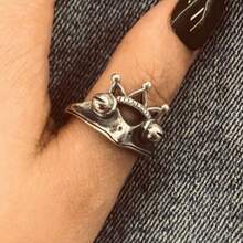 1 套复古情侣哥特式订婚戒指，古董银质分支戒指，男女通用巫师戒指，深色几何指环 - 彩色 - 查看 122