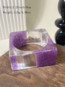 1pc Women's Charm Purple Series Asymmetrical Round Bracelet, Sexy Design Suitable For All Year Round Wear And Party Gift