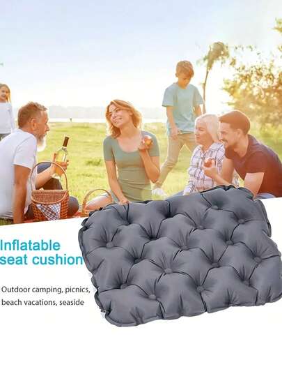 1 ชิ้น เบาะรองนั่งเป่าลมแบบพกพาน้ำหนักเบาเป็นพิเศษ, ไนลอนทนทาน, พองลมเร็ว, วาล์วปรับได้ 0.98 นิ้ว, เหมาะสำหรับตั้งแคมป์, ตกปลา และกิจกรรมกลางแจ้ง (17.32x13.39 นิ้ว, พื้นผิวควิลท์), เบาะรองนั่งตกปลา, พื้นผิวควิลท์