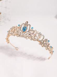 1 Stück Modische Prinzessinnenkrone mit Strass für Geburtstag, Haaraccessoire