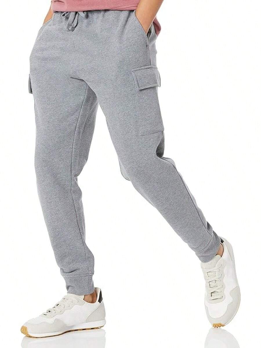 Essentials Men's Cargo Fleece Jogger Sweatpant - Light Grey - View 1